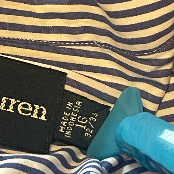 Polo by Ralph Lauren Dress Shirt pin stripe 16 neck - Picture 5 of 6